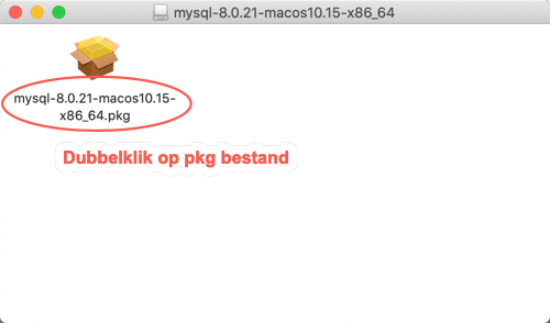 macOS MySQL Community Server Installatie Open Package File